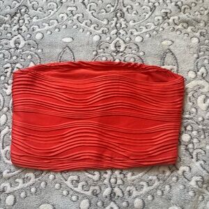 SHEIN Vibrant Orange Textured Crop Top